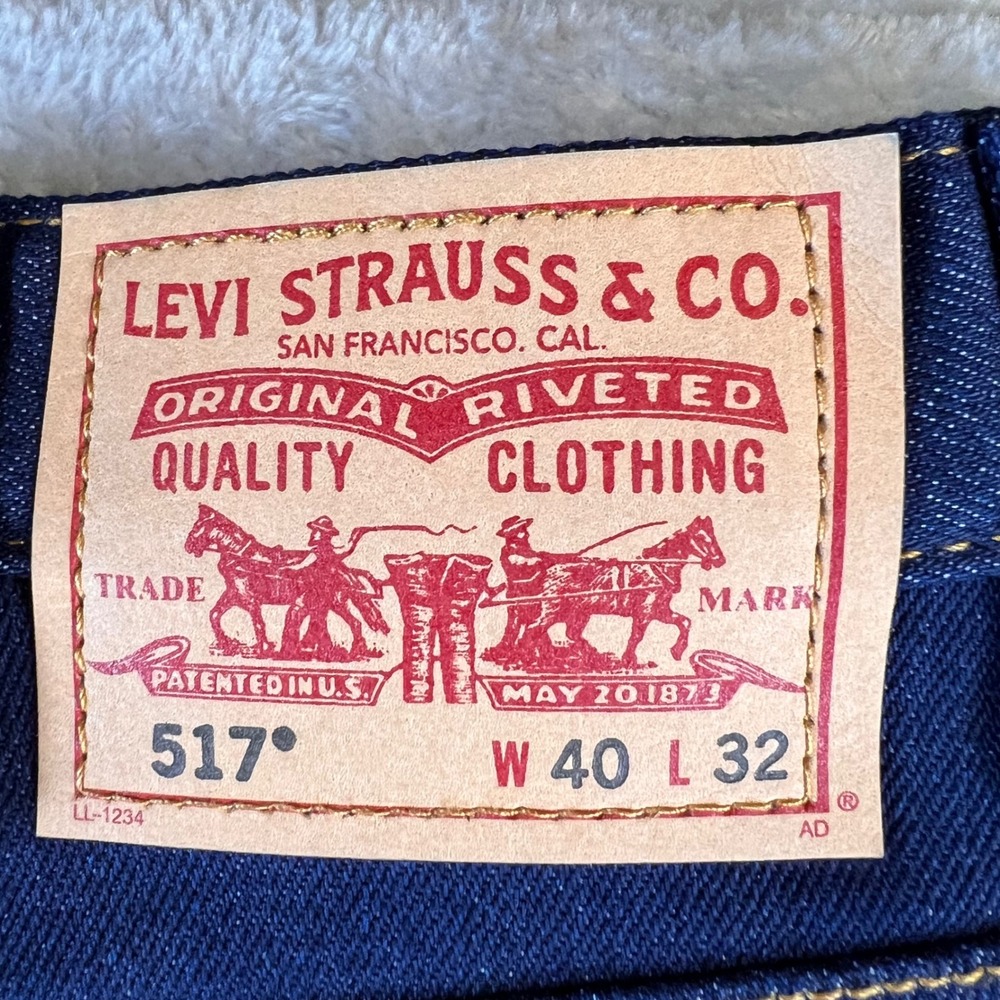 VTG NWT Levis 517 Boot Cut Jeans Mens 40x32 Indigo Deadstock 2000's 00517-2017 - Picture 11 of 12
